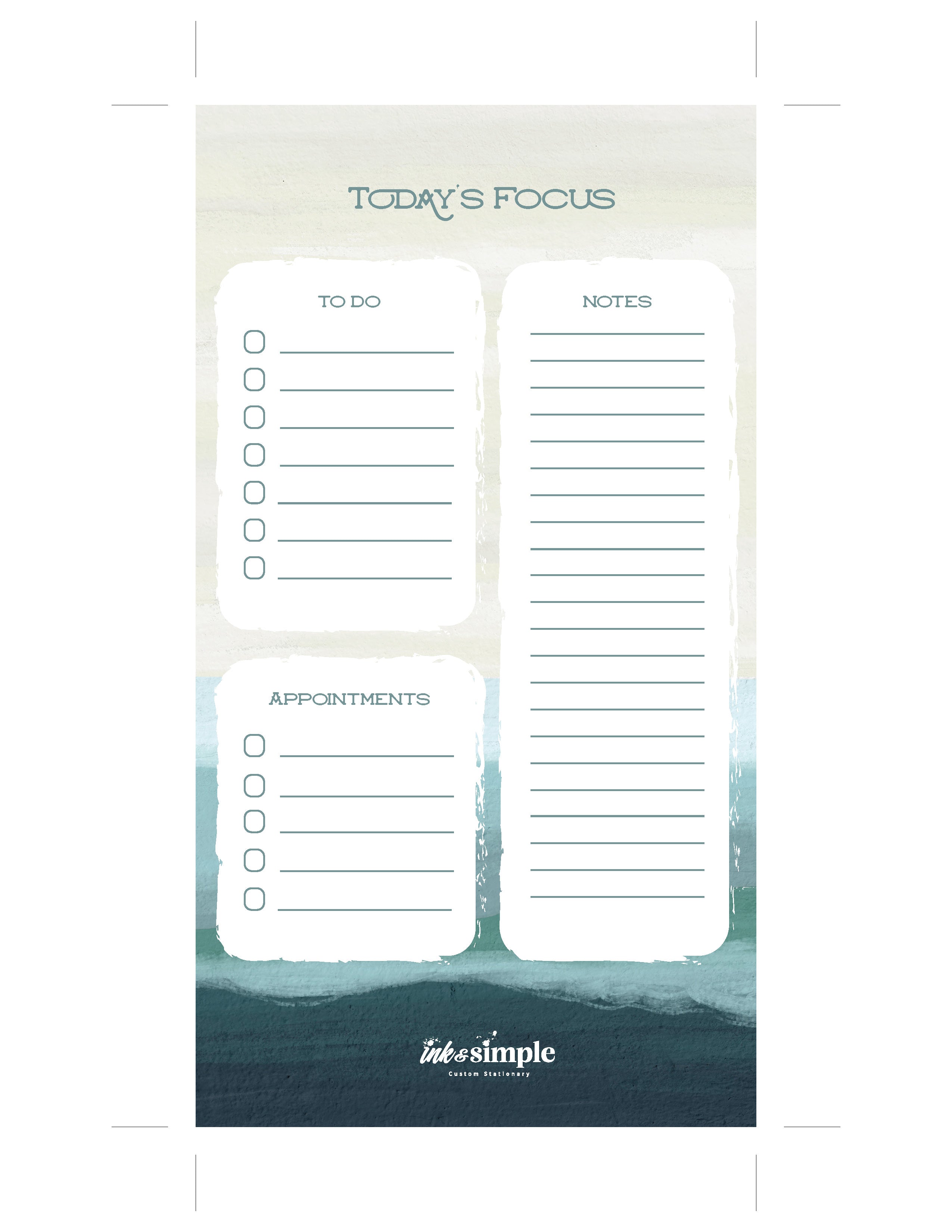 Beach Today's Focus Daily Planner Pad