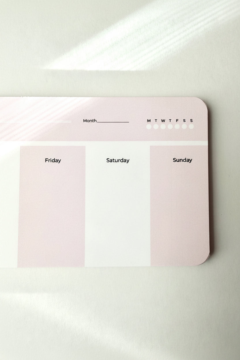 Weekly Agenda: 11in x 5.5in Undated Planner