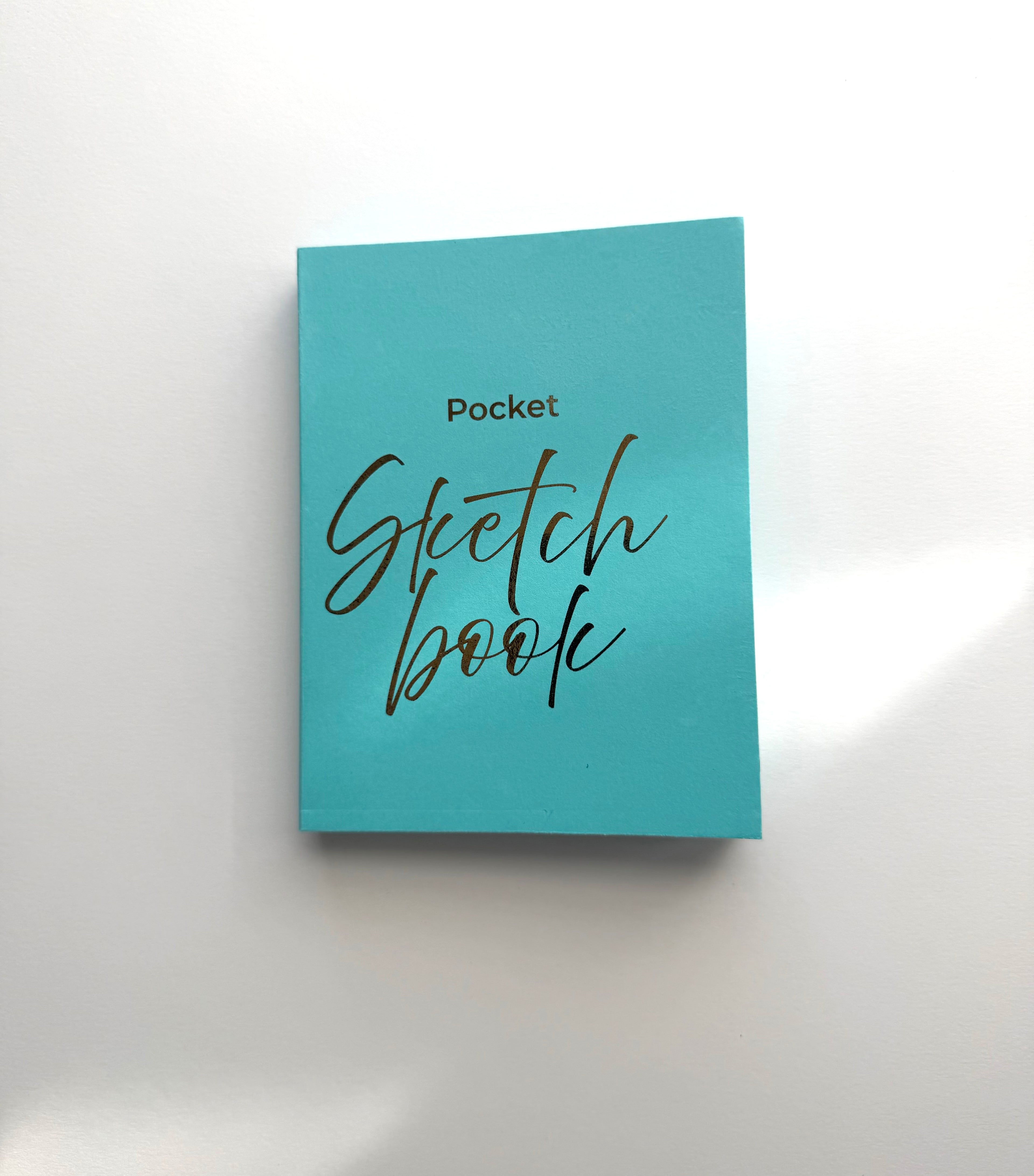 Pocket Sketchbook — 4.5" x 5.5" Lay Flat Hardcover Sketchbook with Gold Foil