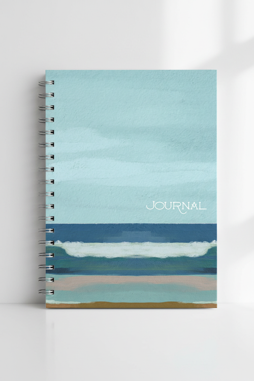 Beach Theme Journal front-facing cover mockup
