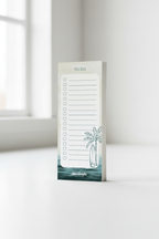 Beach To Do Notepad side view showing page thickness
