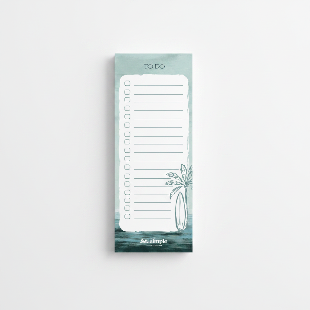 Coastal Mist To Do Notepad aerial flat-lay view