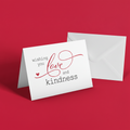Wishing You Love and Kindness Greeting Card with Envelope mockup showing card and envelope