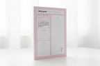 Pink Dot Daily Agenda Notepad - angled view