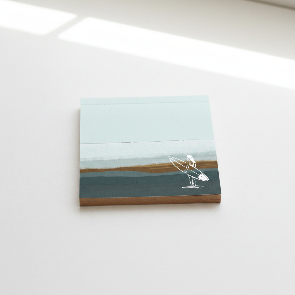 Beach Square Notepad - The Surfer mockup