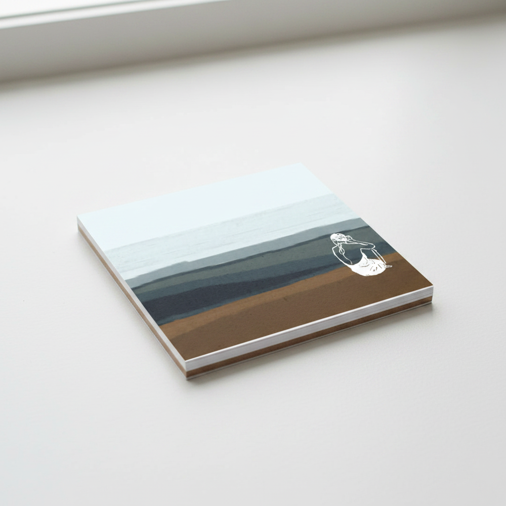 Beach Square Notepad The Reader mockup