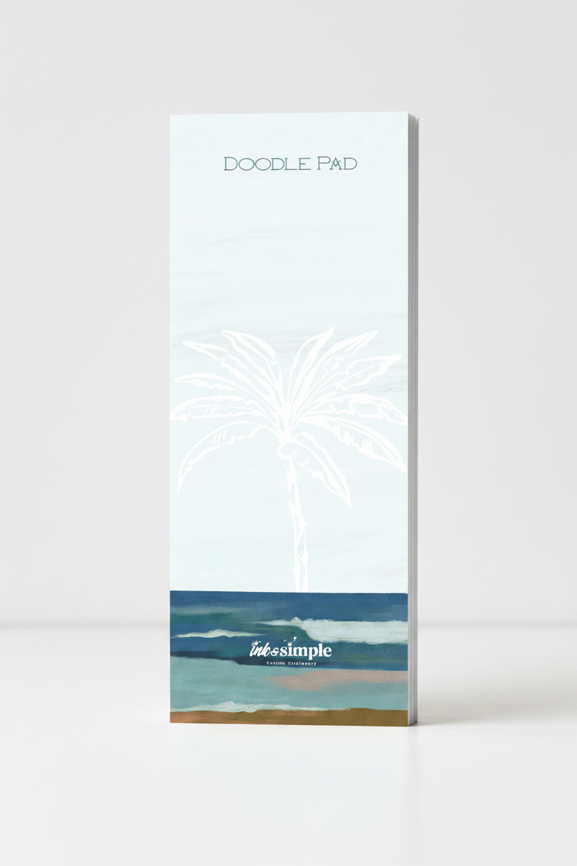 Coastal Mist Doodle Pad side view showing page thickness
